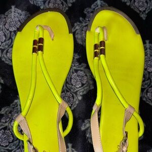 Bright Yellow Mossimo Sandals with Beige Accents